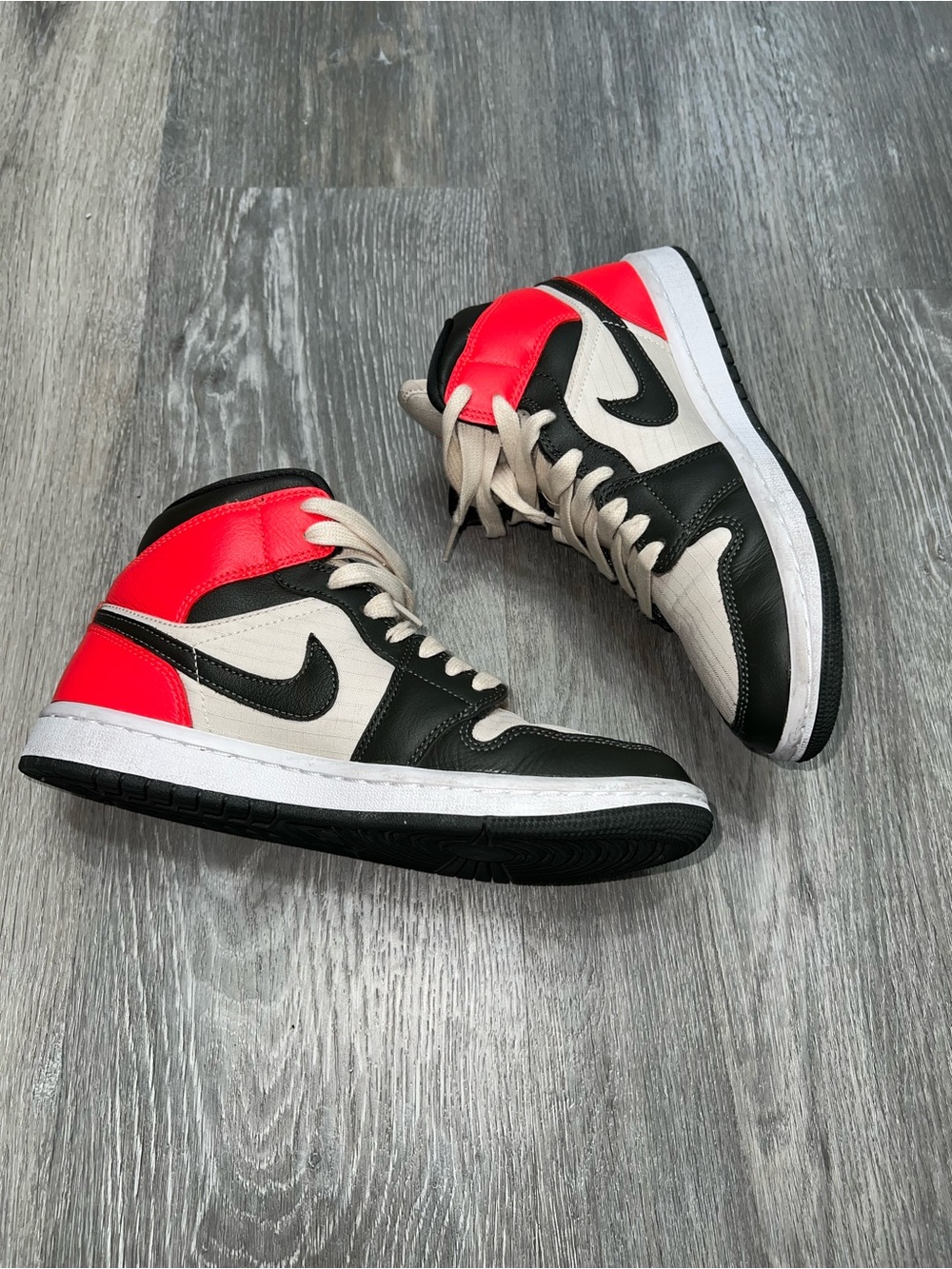 Women’s Jordan Sneakers - Black, White & Infrared - Picture 3 of 4